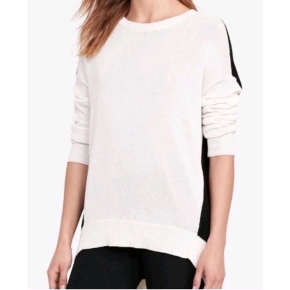 NWT RALPH LAUREN Ivory & Black JILLAINE Oversized Hi-lo SWEATER Plus Size 3X